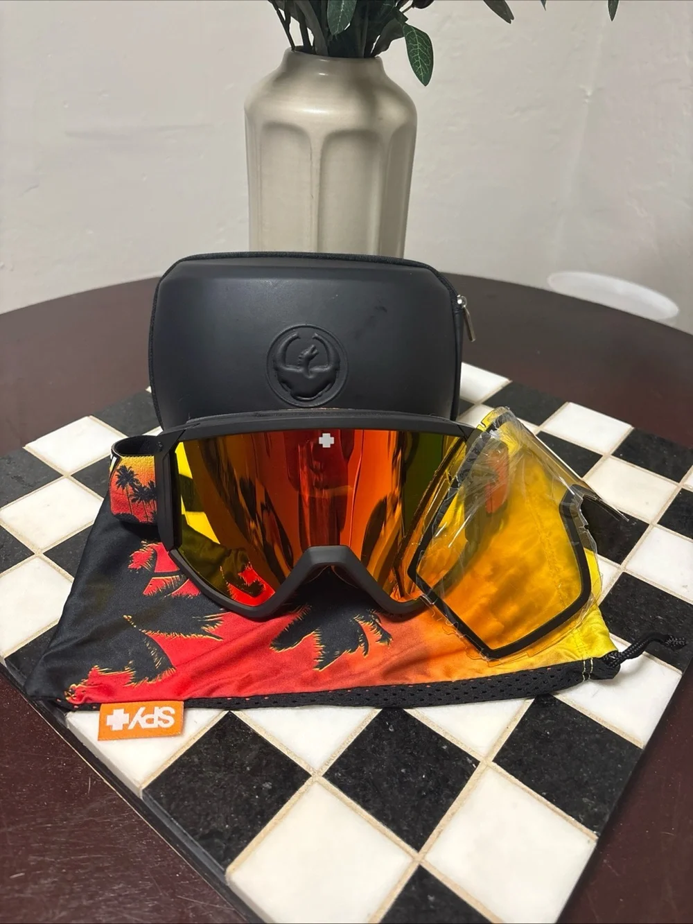 SPY Optic Men's Orange Mirrored Snow Goggles